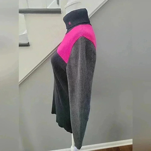 Women’s Lauren Ralph Lauren Color Block Size Large Turtleneck Sweater Comfy Fall - Picture 3 of 5